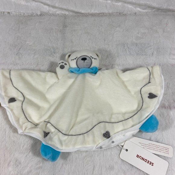 Baby Security Blanket 14 Inch Square Lovey plush bear new - Picture 2 of 7